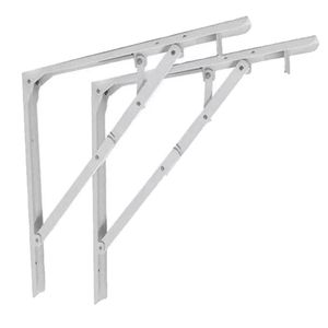 Suporte Dobrável Reforçado (120 Kg) 50cm para Mesas e Prateleiras Branco Bals