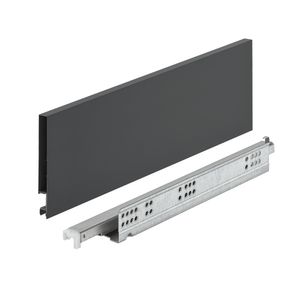 Gaveta Metálica Média (30Kg) 128x450mm Invisa Slim Soft Close Antracito Hafele