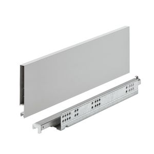 Gaveta Metálica Média (30Kg) 128x450mm Invisa Slim Soft Close Cinza Hafele