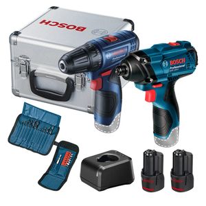 Combo Parafusadeira GSR 120-LI+Chave de Impacto GDR 120-LI com Maleta e 02 Baterias Bivolt Bosch