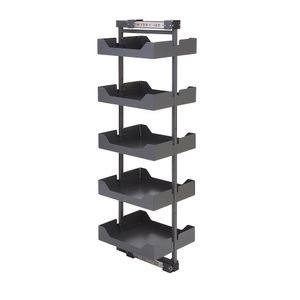 Coluna Alta Organize 6427 com 05 Bandejas 330x1.450 a 1.750x480mm Preto Masutti Copat