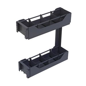 Coluna Baixa Organize 6486 com 02 Bandejas e Corrediça Oculta 365x500x450mm Preto Masutti Copat