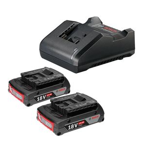 Kit 02 Baterias Li-Íon 18V 2.0 Ah e Carregador Bivolt GAL 18V-20 Bosch