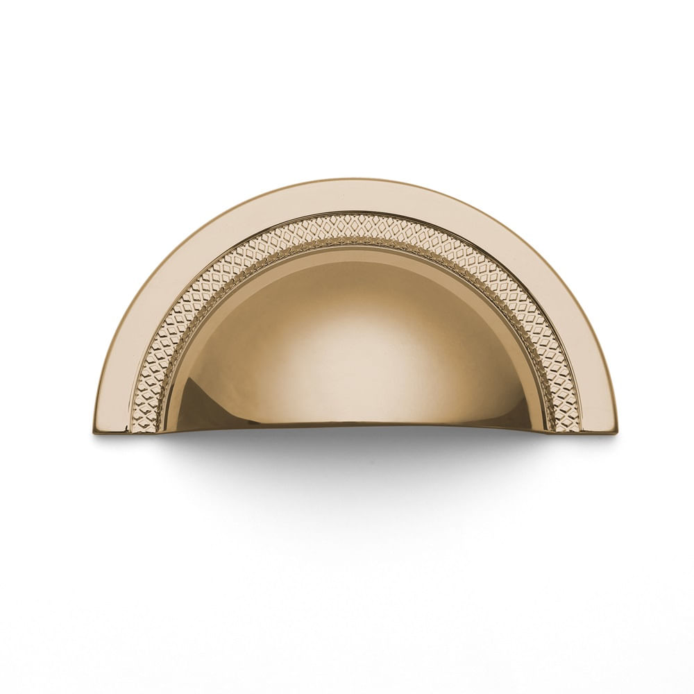 Puxador Concha Shell 64mm Gold Brilhante Zen Design