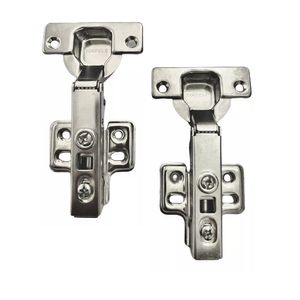 Dobradiça 35mm 105º Reta Metalla 330 Inox Soft Close Calço Clip-On e Amortecedor 02 unidades Hafele