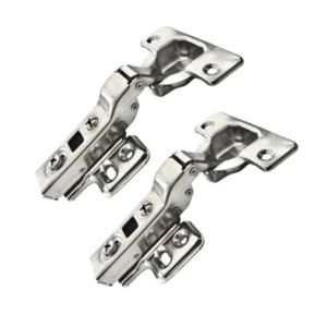 Dobradiça 35mm 105º Curva Metalla 330 Inox Soft Close Calço Clip-On e Amortecedor 02 unidades Hafele