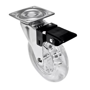 Rodízio em Gel para Móveis RG100 com Freio (65Kg) Incolor FGVTN
