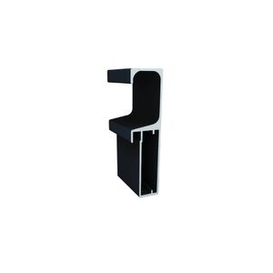 Perfil para Porta de Alumínio RM-058 com Puxador 03 metros Preto Rometal