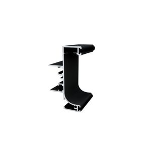 Perfil Alumínio Cava para LED 03 metros RM-280 Preto Rometal