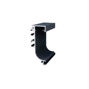 Perfil Alumínio Cava para LED 03 metros RM-281 Preto Rometal