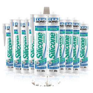Kit 10 Silicone Base D'Água 305g Branco Tekbond