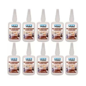 Kit 10 Adesivo Instantâneo 100g Tekbond 200 Alta Viscosidade